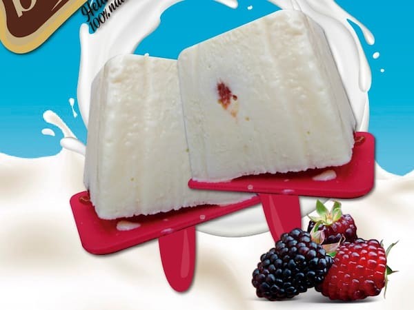HELADO COCO CON SALSA DE MORA